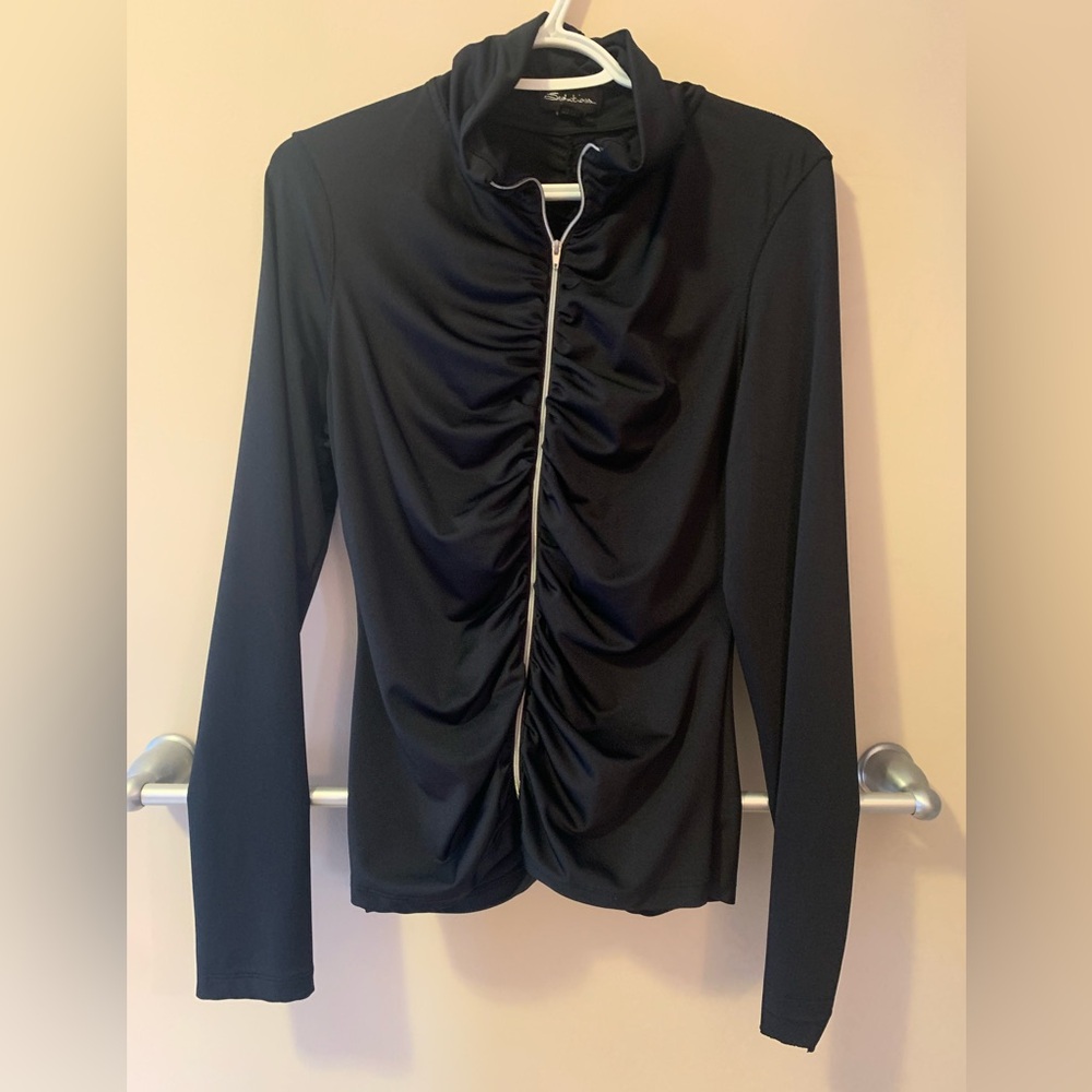 Black Ruched Blouse